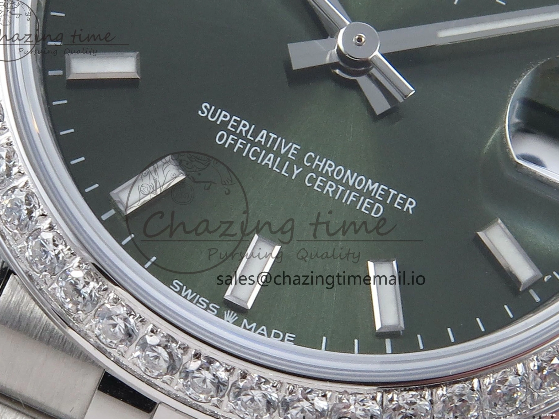 Diamonds Edition ARF Jubilee 278384RBR 904L ETA DateJust SS Bracelet on Stick Best 1:1 2688 Steel Green 31 Dial Bezel 0110